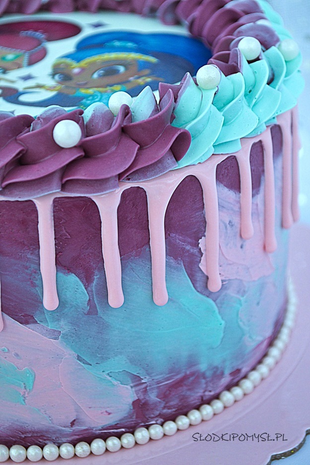 jak zrobić kolorowy drip, różowy drip, kolorowy drip na tort, kolorowa polewa do tortu, 