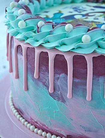 jak zrobić kolorowy drip, różowy drip, kolorowy drip na tort, kolorowa polewa do tortu,
