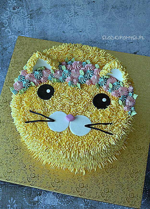 tort z kremem oreo, tort kot, tort dla dzieci, tort w kształcie kota, 